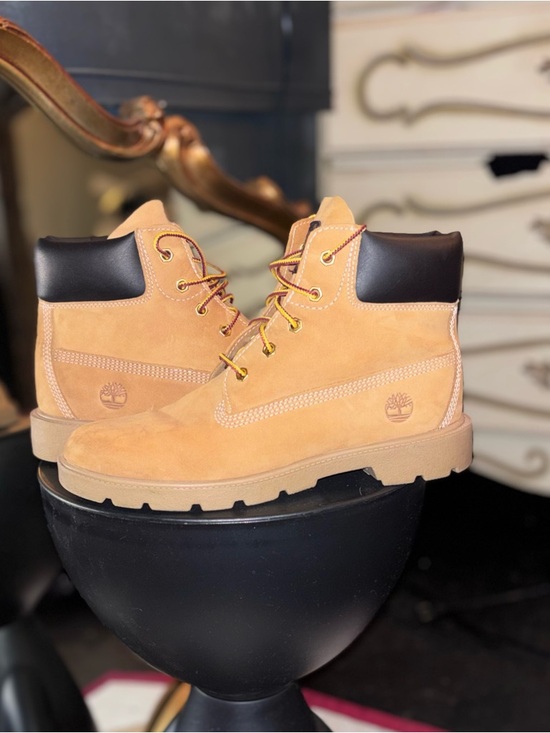 Timberland Wheat Nubuck Boots with Black Collar